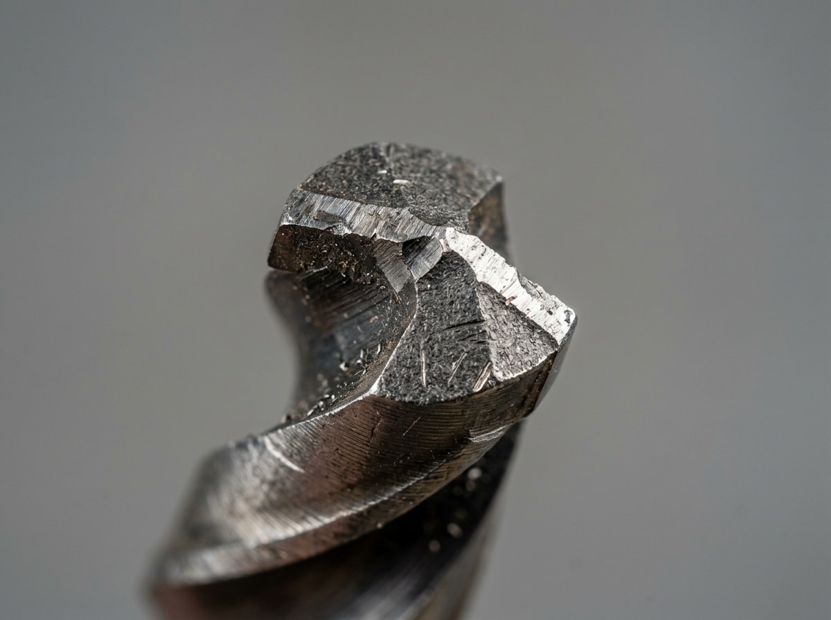 Close-up of a carbide drill bit tip showing the hardened point used for concrete drilling