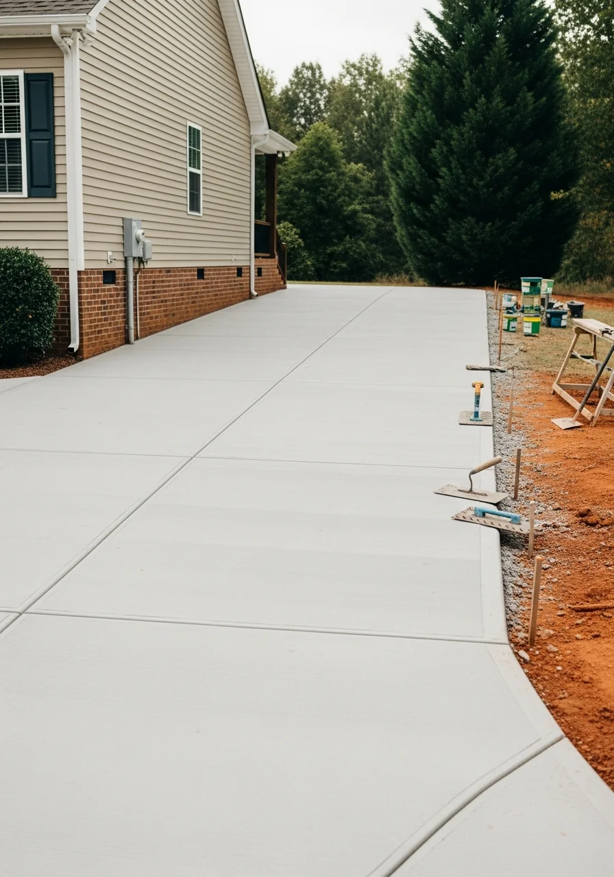 Kernersville homeowner and service professional at a residential property entrance.